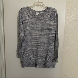 Caslon Heathered Blue and White Knit Sweater